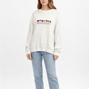 Vintage Isle of Cotton Newport Knit Crewneck Sweater in White Size XL